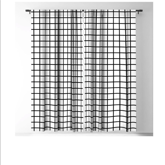 Deny Designs Little Arrow Design Co. Monochrome Grid Blackout Window Panel 3pc - Picture 2 of 8